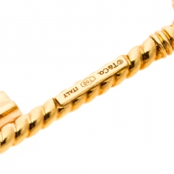 Tiffany & Co. Twist Oval 18k Yellow Gold Key Pendant 