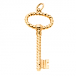 Tiffany & Co. Twist Oval 18k Yellow Gold Key Pendant 