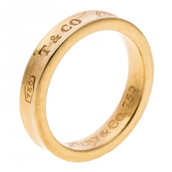 Tiffany & Co. Tiffany 1837 Collection Engraved Band Ring in 18 Karat Yellow Gold