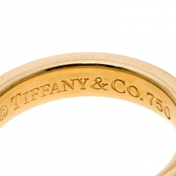 Pre Owned Tiffany & Co. 1837 18k Yellow Gold Narrow Band Ring Size 52