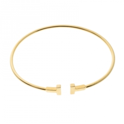Pre Owned Tiffany & Co. T Wire 18k Yellow Gold Narrow Bracelet 15cm