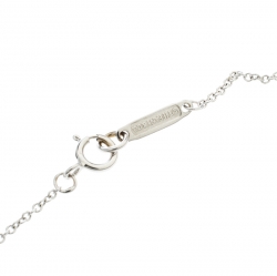 Pre Owned Tiffany & Co. Atlas Diamond 18k White Gold Open Bar Pendant Necklace