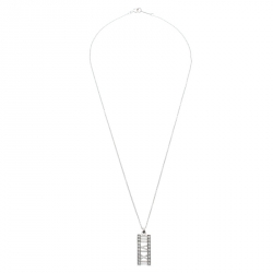 Pre Owned Tiffany & Co. Atlas Diamond 18k White Gold Open Bar Pendant Necklace