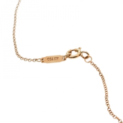 Pre Owned Tiffany & Co. Atlas Pierced Bar Diamond & 18k Rose Gold Pendant Necklace 