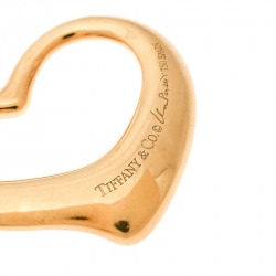 Tiffany & Co. Elsa Peretti Open Heart 18k Yellow Gold Pendant Charm