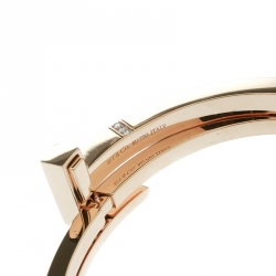 Tiffany & Co. Tiffany T Square Wrap Diamond & 18k Rose Gold Cuff Bracelet