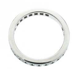 Pre Owned Tiffany & Co. Diamond Channel Set Platinum Eternity Wedding Band Ring Size 54