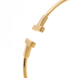 Pre Owned Tiffany & Co. T Wire 18k Yellow Gold Narrow Bracelet 15cm