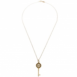 Pre Owned Tiffany & Co. Daisy Key Diamond 18k Yellow Gold Pendant Necklace