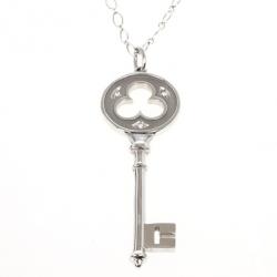 Tiffany & Co. 18 K White Gold Keys Clover Key Pendant