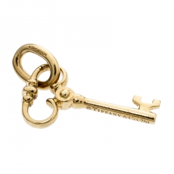 Tiffany & Co. Key Diamond 18k Yellow Gold Mini Charm Pendant