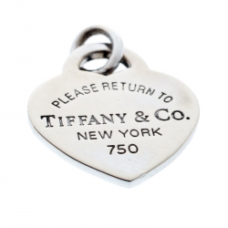Tiffany & Co. Return To Tiffany 18k White Gold Heart Tag Charm Pendant