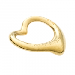 Pre Owned Tiffany & Co. Elsa Peretti Open Heart 18k Yellow Gold Pendant Charm 