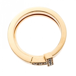 Pre Owned Tiffany & Co. T Square Diamond 18k Rose Gold Wrap Ring Size 53