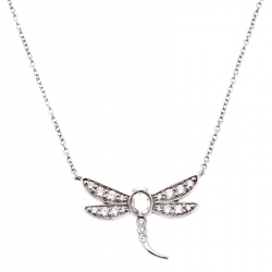 Pre Owned Tiffany & Co. Garden Dragonfly Diamond Platinum Pendant Necklace