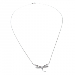 Pre Owned Tiffany & Co. Garden Dragonfly Diamond Platinum Pendant Necklace