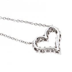 Pre Owned Tiffany & Co. Diamond Heart Platinum Pendant Necklace