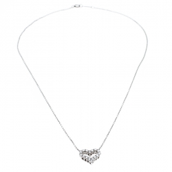 Pre Owned Tiffany & Co. Diamond Heart Platinum Pendant Necklace
