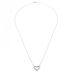 Pre Owned Tiffany & Co. Diamond Heart Platinum Pendant Necklace