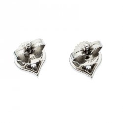 Pre Owned Tiffany & Co. Diamond Heart Platinum Stud Earrings