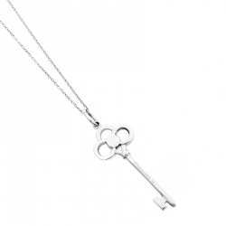 Pre Owned Tiffany & Co. Tiffany Keys Crown Key White Gold and Diamonds Necklace