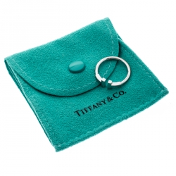 Pre Owned Tiffany & Co. T Wire 18k White Gold Open Ring Size 50