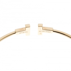 Pre Owned Tiffany & Co. T Wire 18k Yellow Gold Narrow Bracelet 