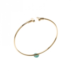 Pre Owned Tiffany & Co. T Wire 18k Yellow Gold Narrow Bracelet 