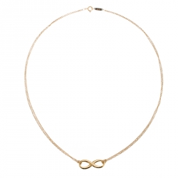 Tiffany & Co. Infinity 18k Yellow Gold Double Chain Pendant Necklace