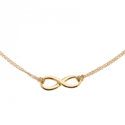 Tiffany & Co. Infinity 18k Yellow Gold Double Chain Pendant Necklace