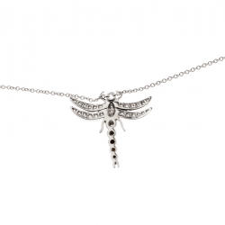 Pre Owned Tiffany & Co. Dragonfly Diamond Platinum Pendant Necklace