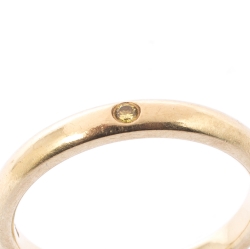 Pre Owned Tiffany & Co Elsa Perreti Diamond 18k Yellow Gold Band Ring Size 54.5