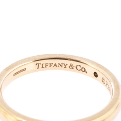 Pre Owned Tiffany & Co Elsa Perreti Diamond 18k Yellow Gold Band Ring Size 54.5