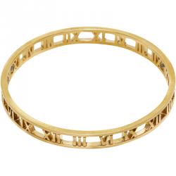 Pre Owned Tiffany & Co 18K Rose Gold Atlas Bangle Bracelet Size 17