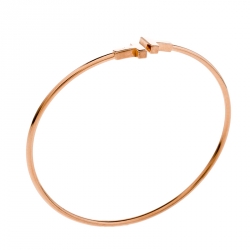 Pre Owned Tiffany & Co. T Wire 18k Rose Gold Narrow Bracelet 17cm