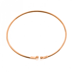 Pre Owned Tiffany & Co. T Wire 18k Rose Gold Narrow Bracelet 17cm