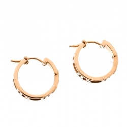 Pre Owned Tiffany & Co. Atlas Diamond 18k Rose Gold Hoop Earrings