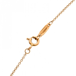 Pre Owned Tiffany & Co. Open Circle Diamond 18k Rose Gold Pendant Necklace