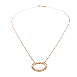 Pre Owned Tiffany & Co. Open Circle Diamond 18k Rose Gold Pendant Necklace