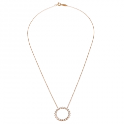 Pre Owned Tiffany & Co. Open Circle Diamond 18k Rose Gold Pendant Necklace