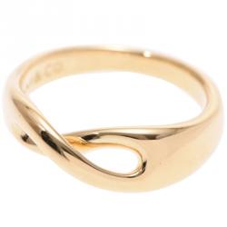 Pre Owned Tiffany & Co 18K Yellow Gold Infinity Ring Size 50