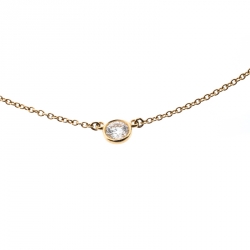 Pre Owned Tiffany & Co. Diamond By The Yard 18K Yellow Gold Pendant Necklace