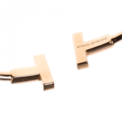 Pre Owned Tiffany & Co. T Wire Diamond 18k Rose Gold Bracelet