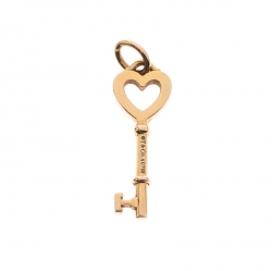 Tiffany & Co. Heart Key 18k Yellow Gold Mini Pendant