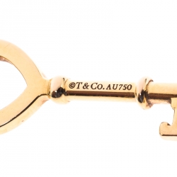 Tiffany & Co. Heart Key 18k Yellow Gold Mini Pendant