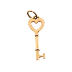 Tiffany & Co. Heart Key 18k Yellow Gold Mini Pendant