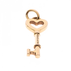 Tiffany & Co. Heart Key 18k Yellow Gold Mini Pendant