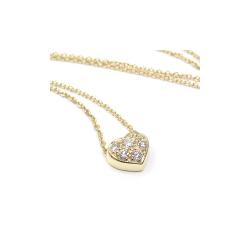 Pre Owned Tiffany & Co. Heart Diamond 18K Yellow Gold Pendant Necklace