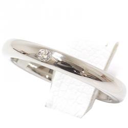 Pre Owned Tiffany & Co. Elsa Peretti Diamond Platinum Band Ring Size 49