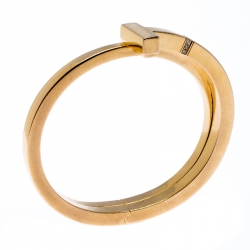 Pre Owned Tiffany & Co. Tiffany T Square Wrap Diamond 18k Rose Gold Cuff Bracelet SM